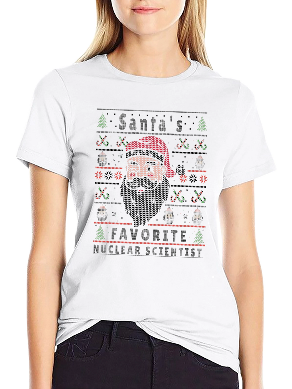 Santas Favorite Nuclear Scientist Ugly Christmas T-Shirt