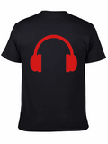 Red Headphone Graphic T-Shirt - Music Lover Tee