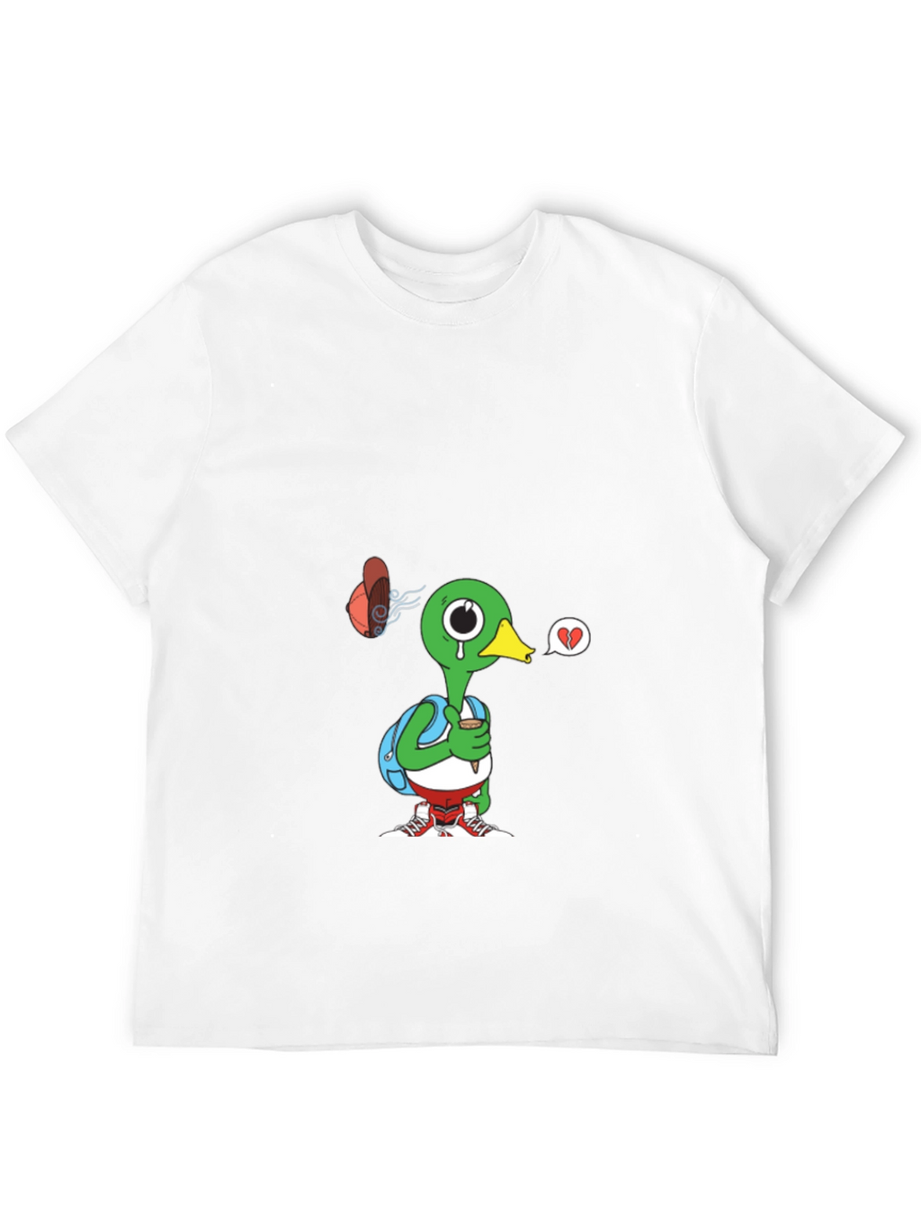 Duck Broke Heart Graphic Black T-Shirt