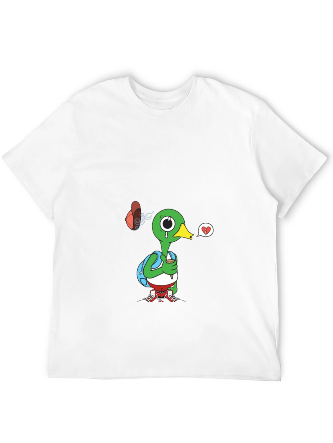 Duck Broke Heart Graphic Black T-Shirt