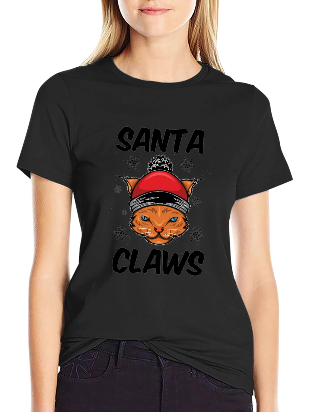 Santa Claws T-Shirt - Festive Cat Tee