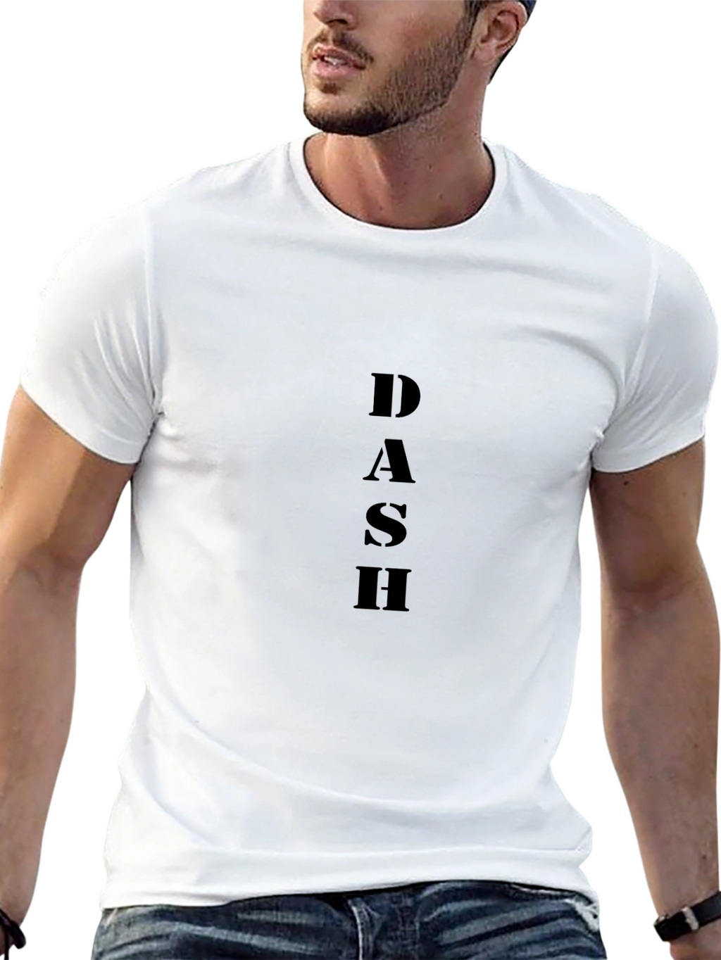 DASH Black Graphic Tee - Modern Mens T-Shirt