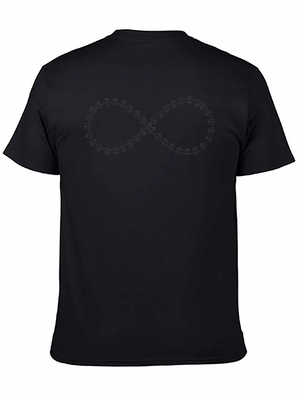 Infinity Symbol Tee - Classic Black Cotton Casual T-Shirt