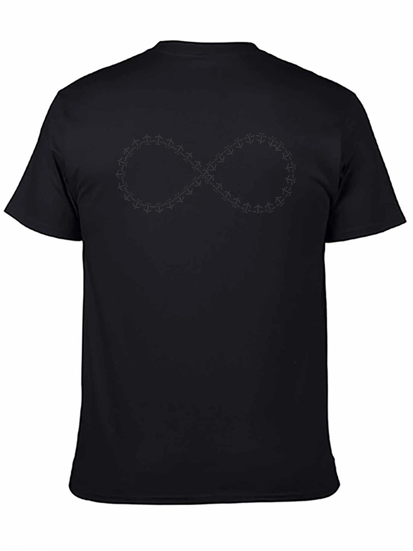 Infinity Symbol Tee - Classic Black Cotton Casual T-Shirt
