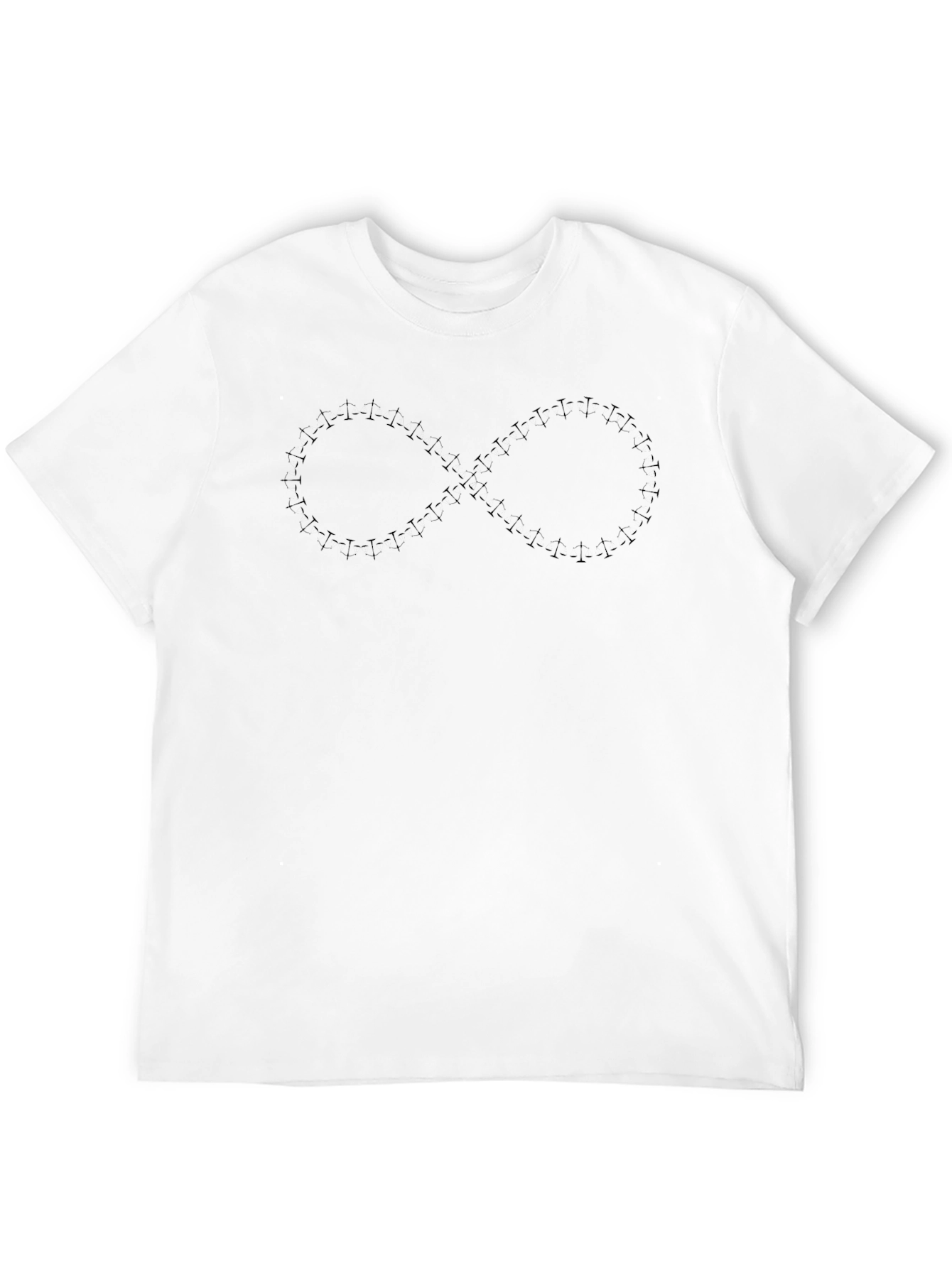 Infinity Symbol Tee - Classic Black Cotton Casual T-Shirt
