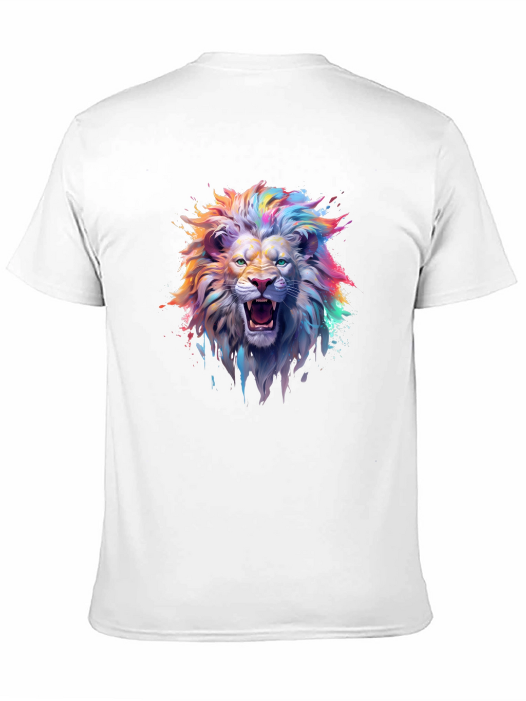 Vibrant Lion Graphic T-Shirt - Mens Black Tee