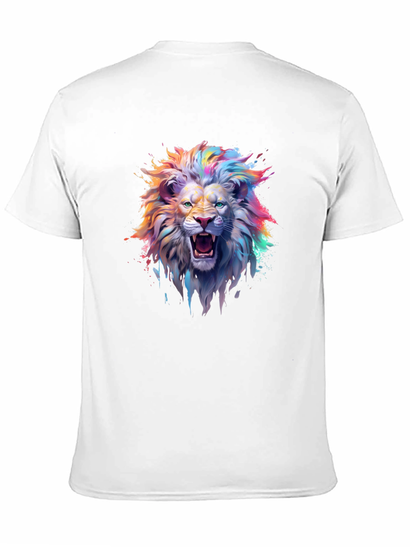 Vibrant Lion Graphic T-Shirt - Mens Black Tee