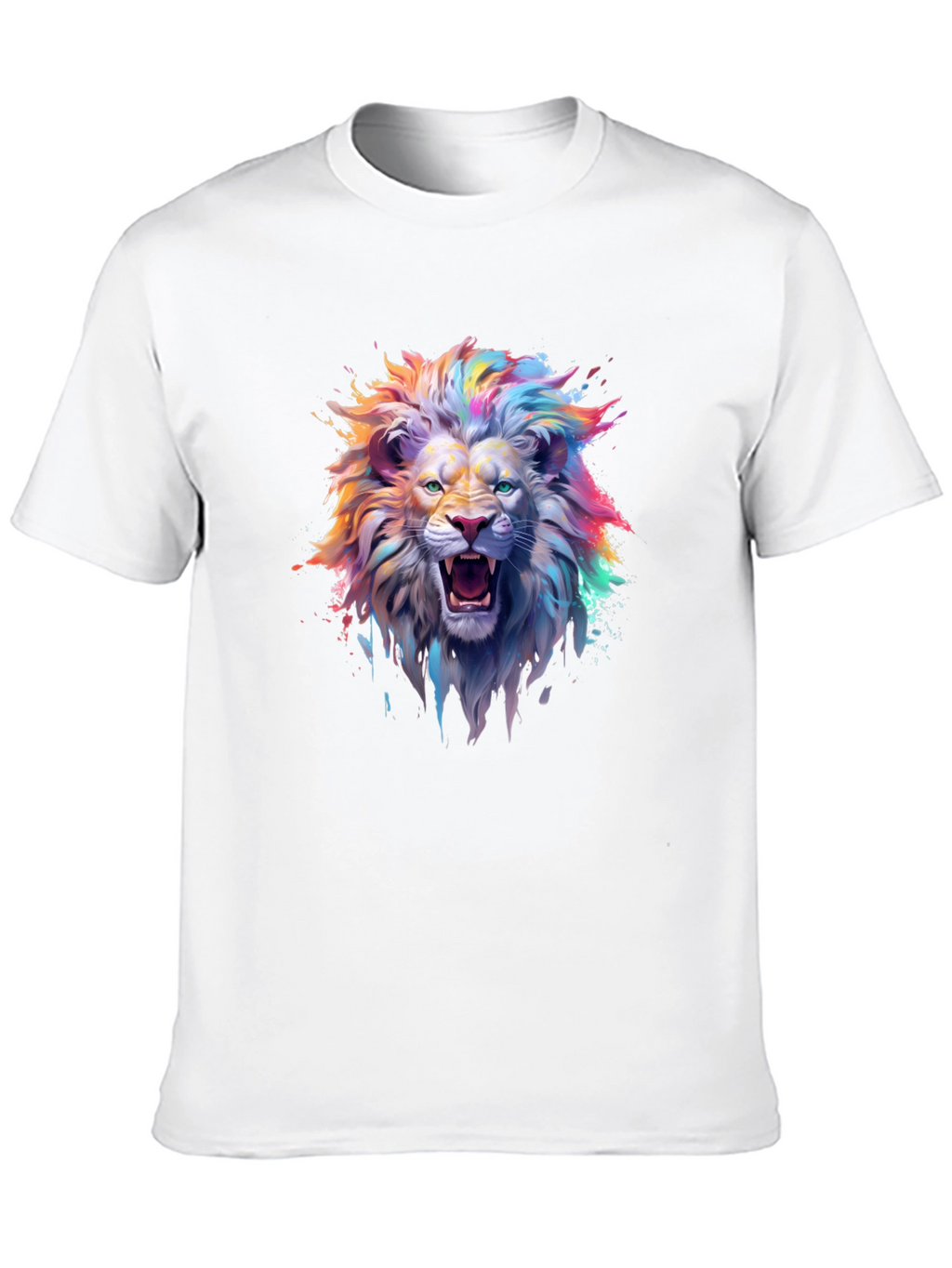 Vibrant Lion Graphic T-Shirt - Mens Black Tee