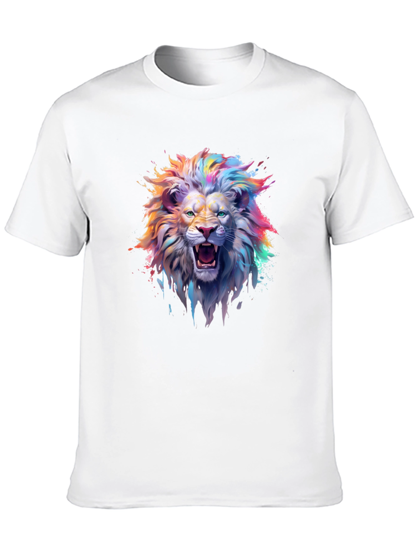 Vibrant Lion Graphic T-Shirt - Mens Black Tee