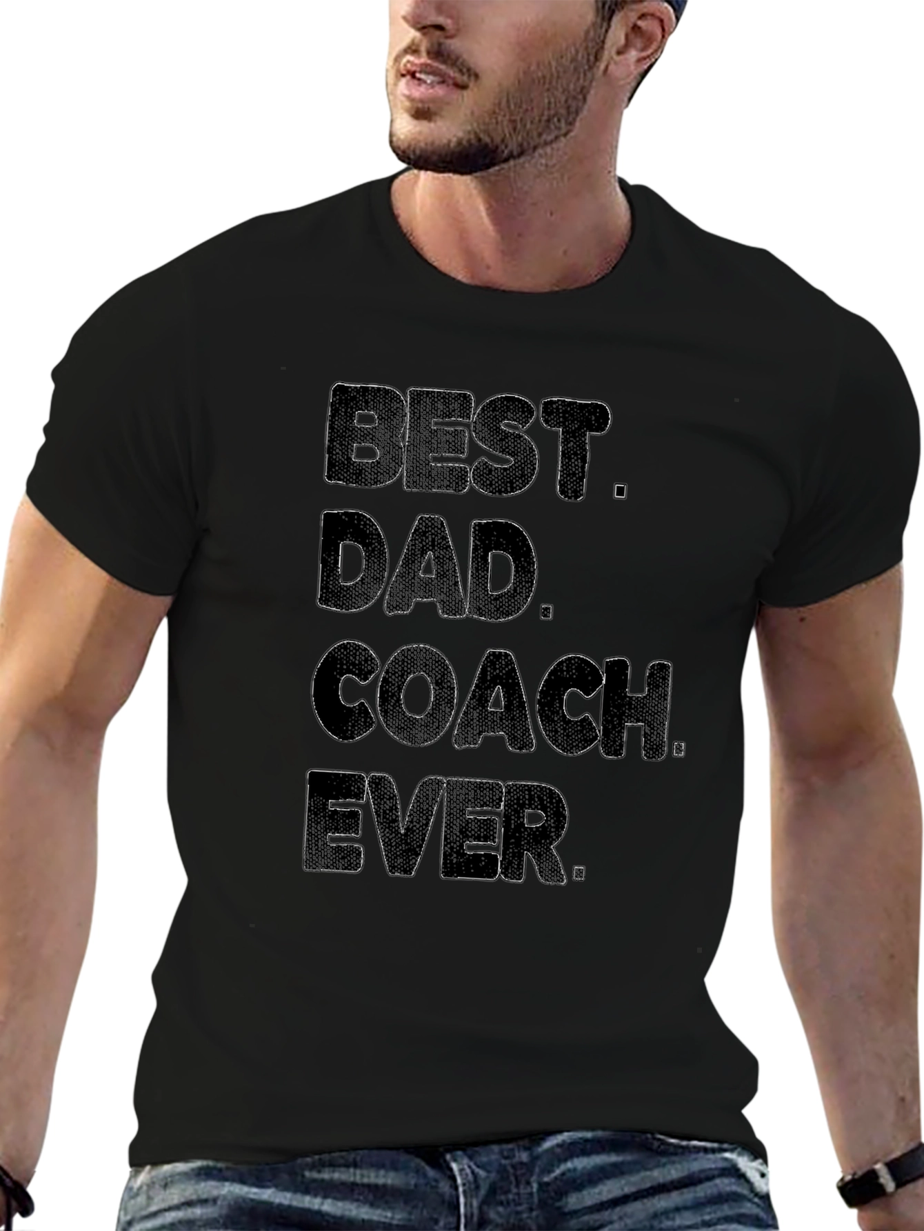 Best Dad Coach Ever - Mens Black T-Shirt