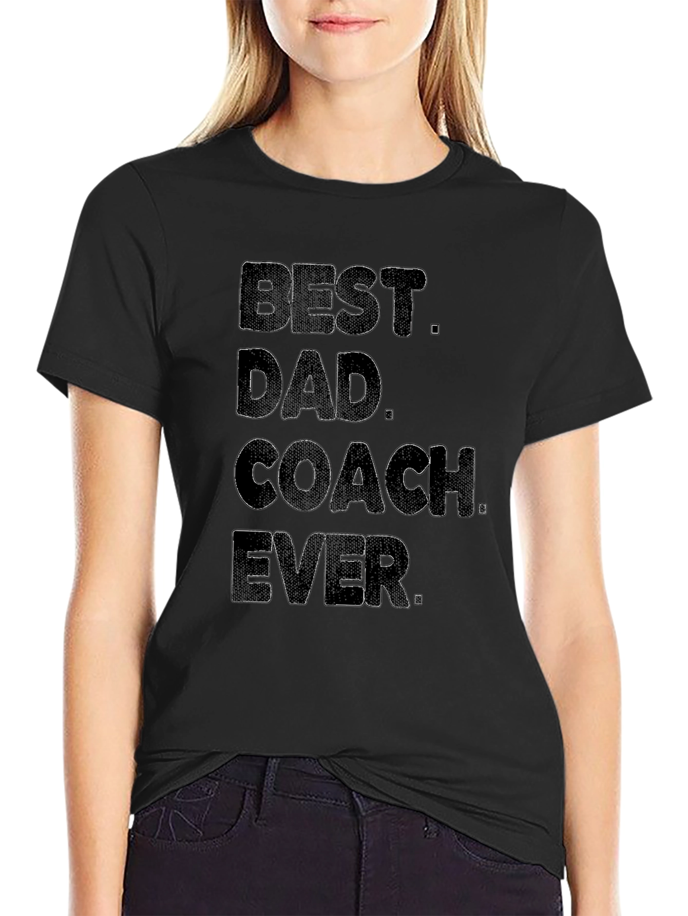 Best Dad Coach Ever - Mens Black T-Shirt