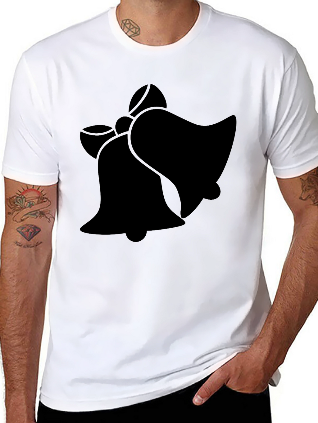 Festive Bells Graphic T-Shirt - Black