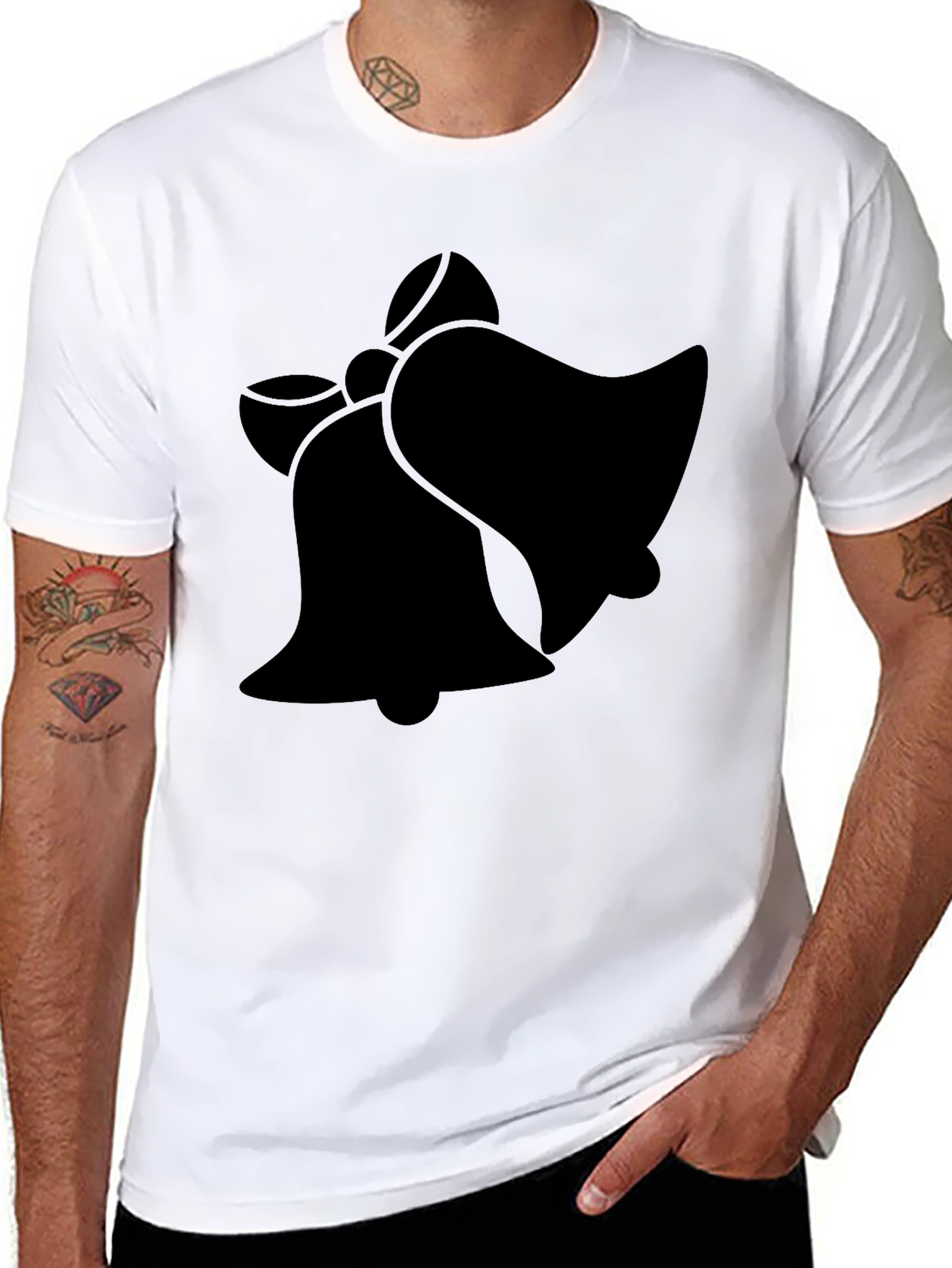 Festive Bells Graphic T-Shirt - Black