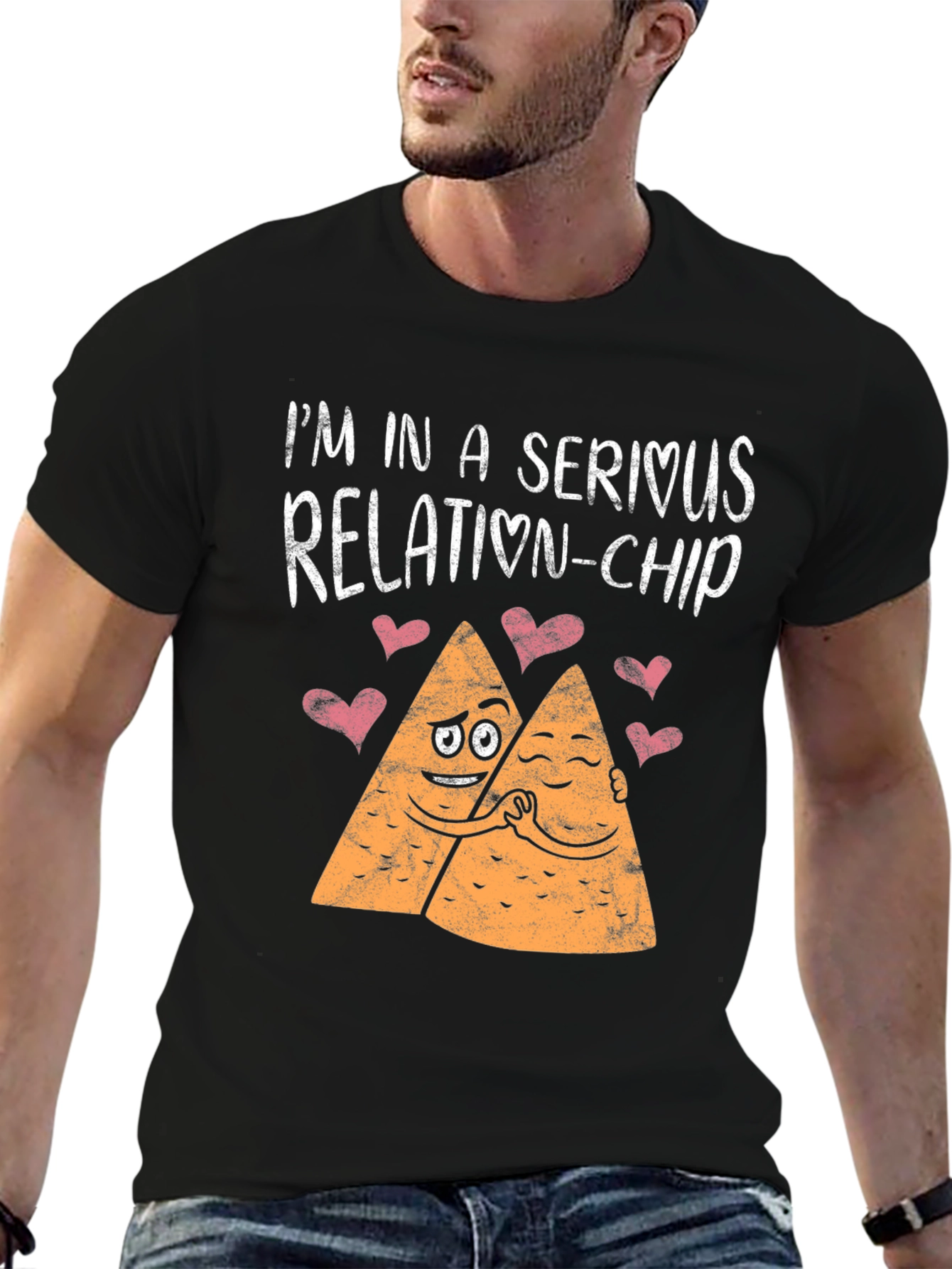 Serious Relation-Chip Black Graphic Tee