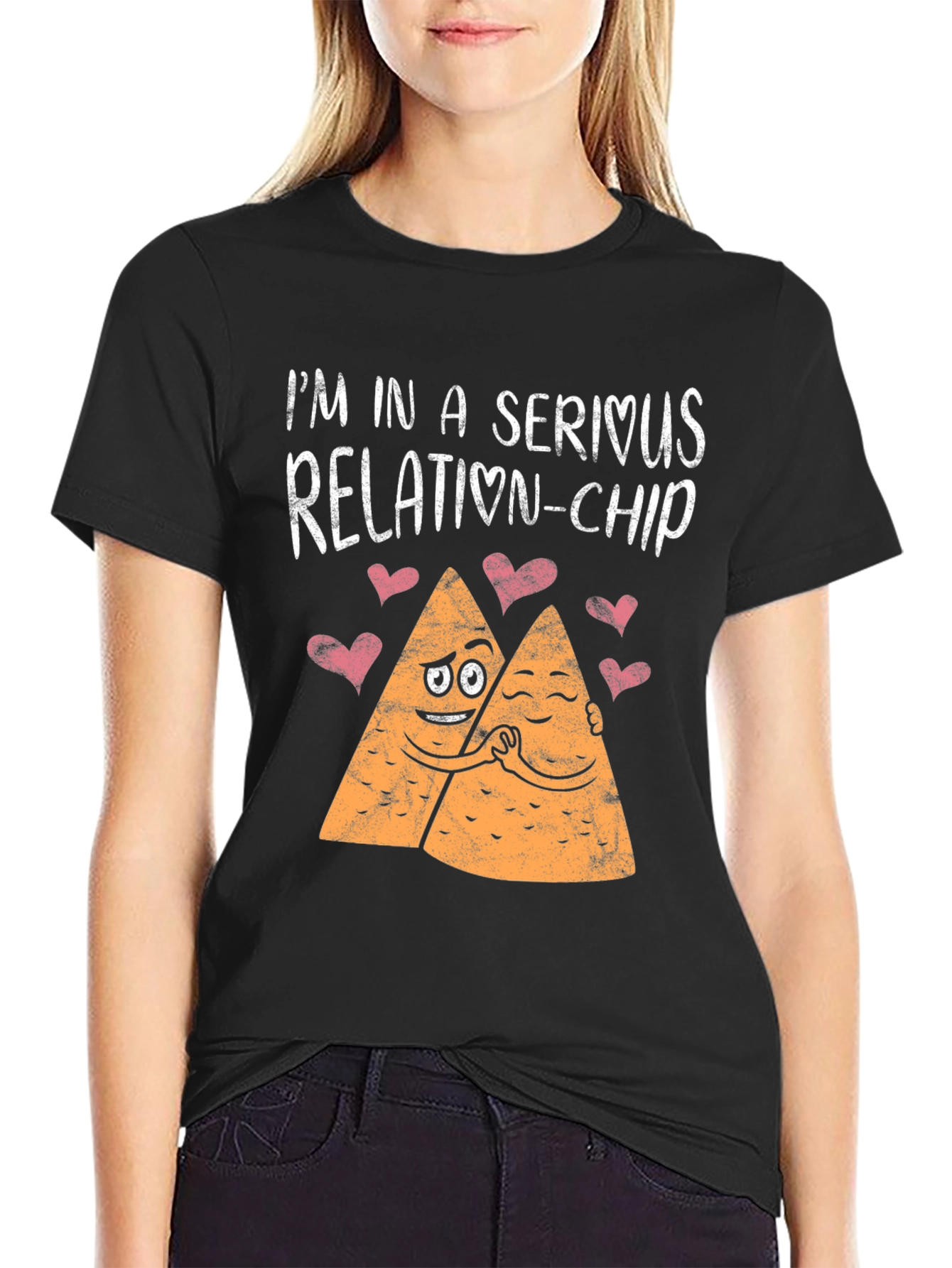 Serious Relation-Chip Black Graphic Tee