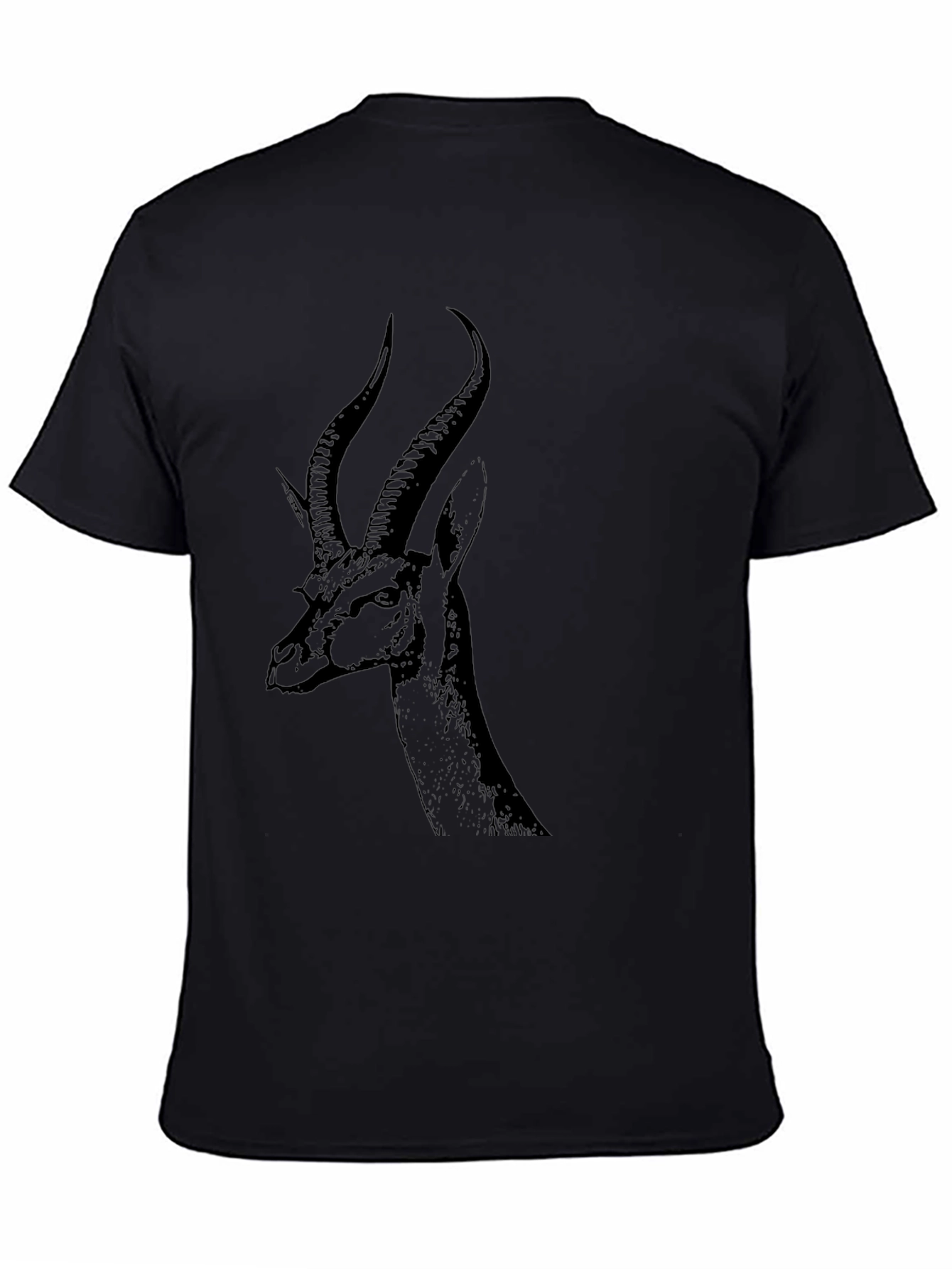 Black Gazelle Graphic Tee - Unique Animal Design