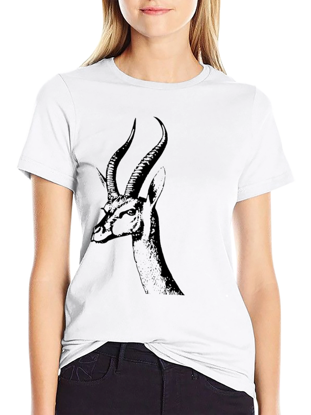 Black Gazelle Graphic Tee - Unique Animal Design