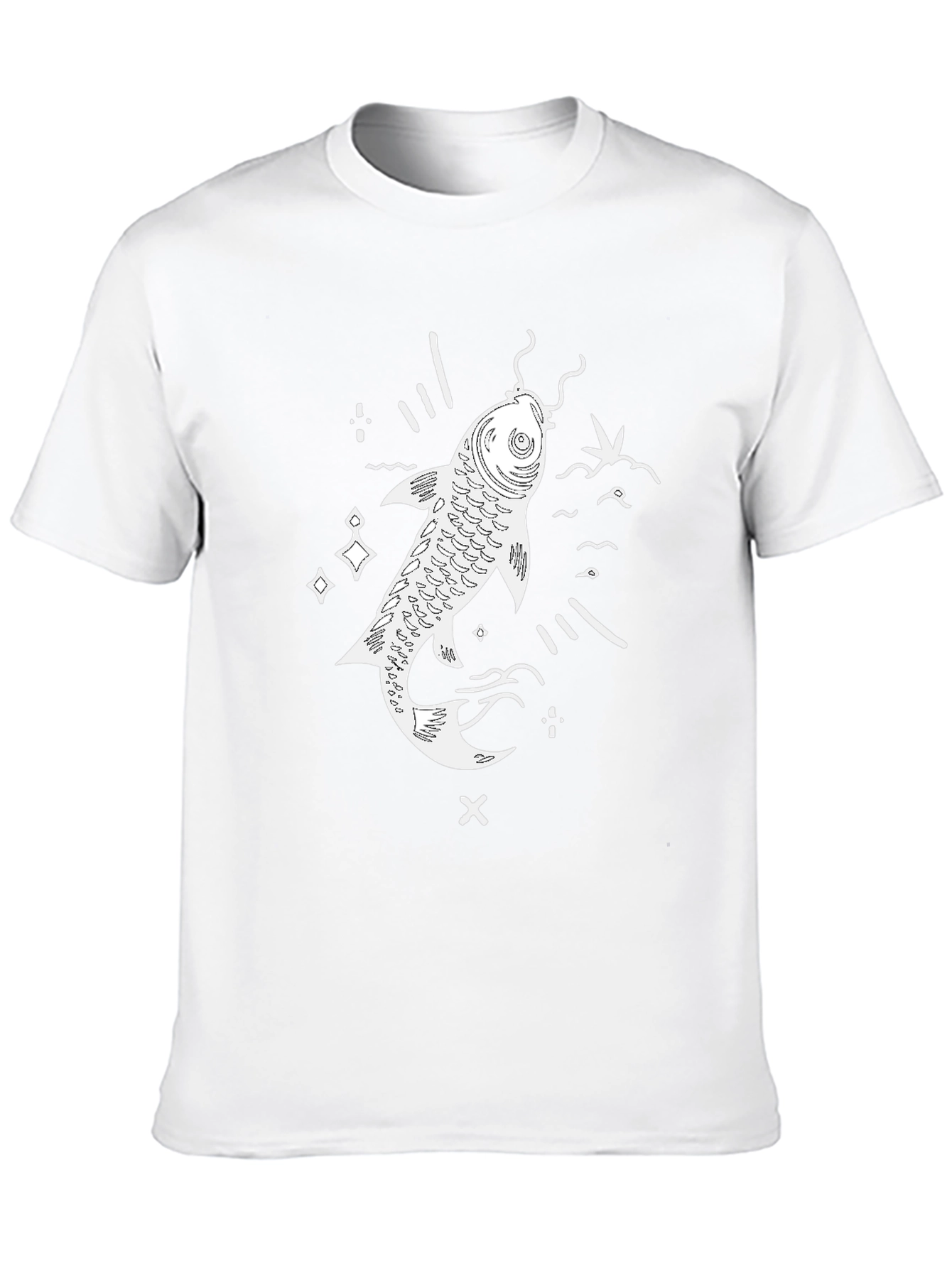 Koi Fish Graphic T-Shirt - Black Casual Tee