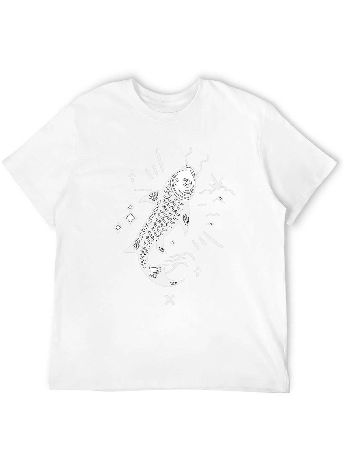 Koi Fish Graphic T-Shirt - Black Casual Tee