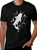 Koi Fish Graphic T-Shirt - Black Casual Tee
