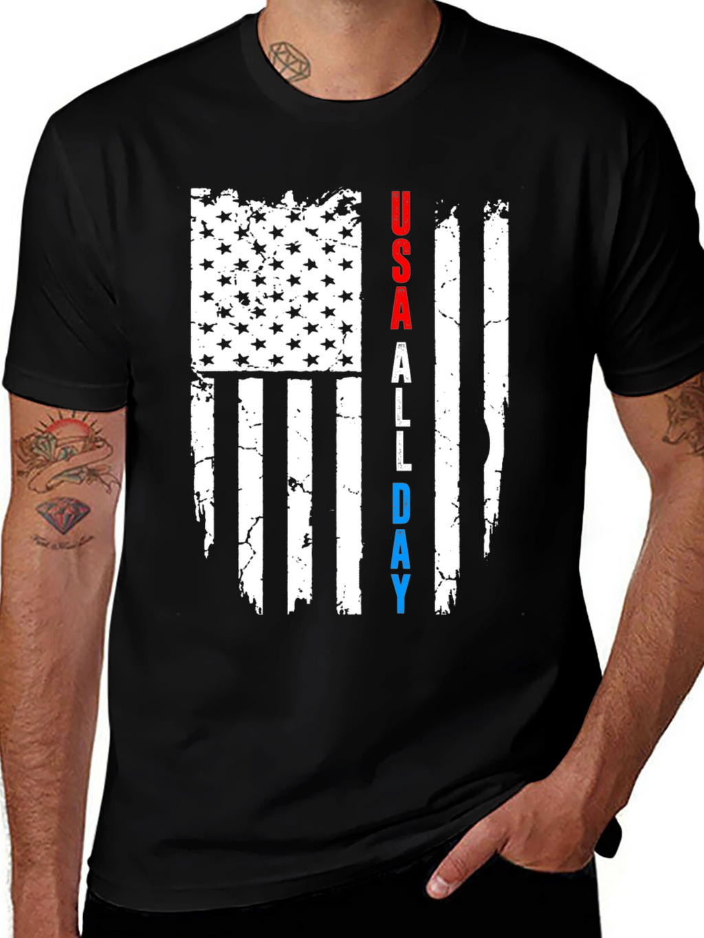 USA All Day Patriotic T-Shirt