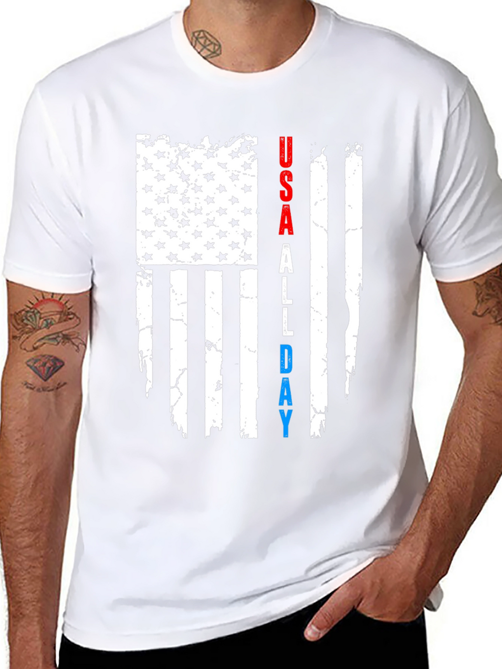 USA All Day Patriotic T-Shirt
