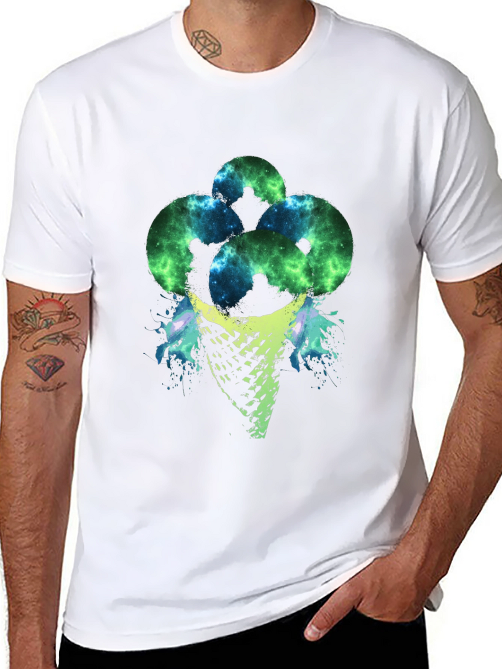 Cosmic Ice Cream Cone Graphic T-Shirt