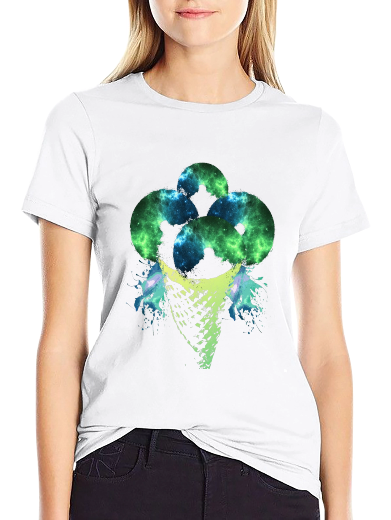 Cosmic Ice Cream Cone Graphic T-Shirt