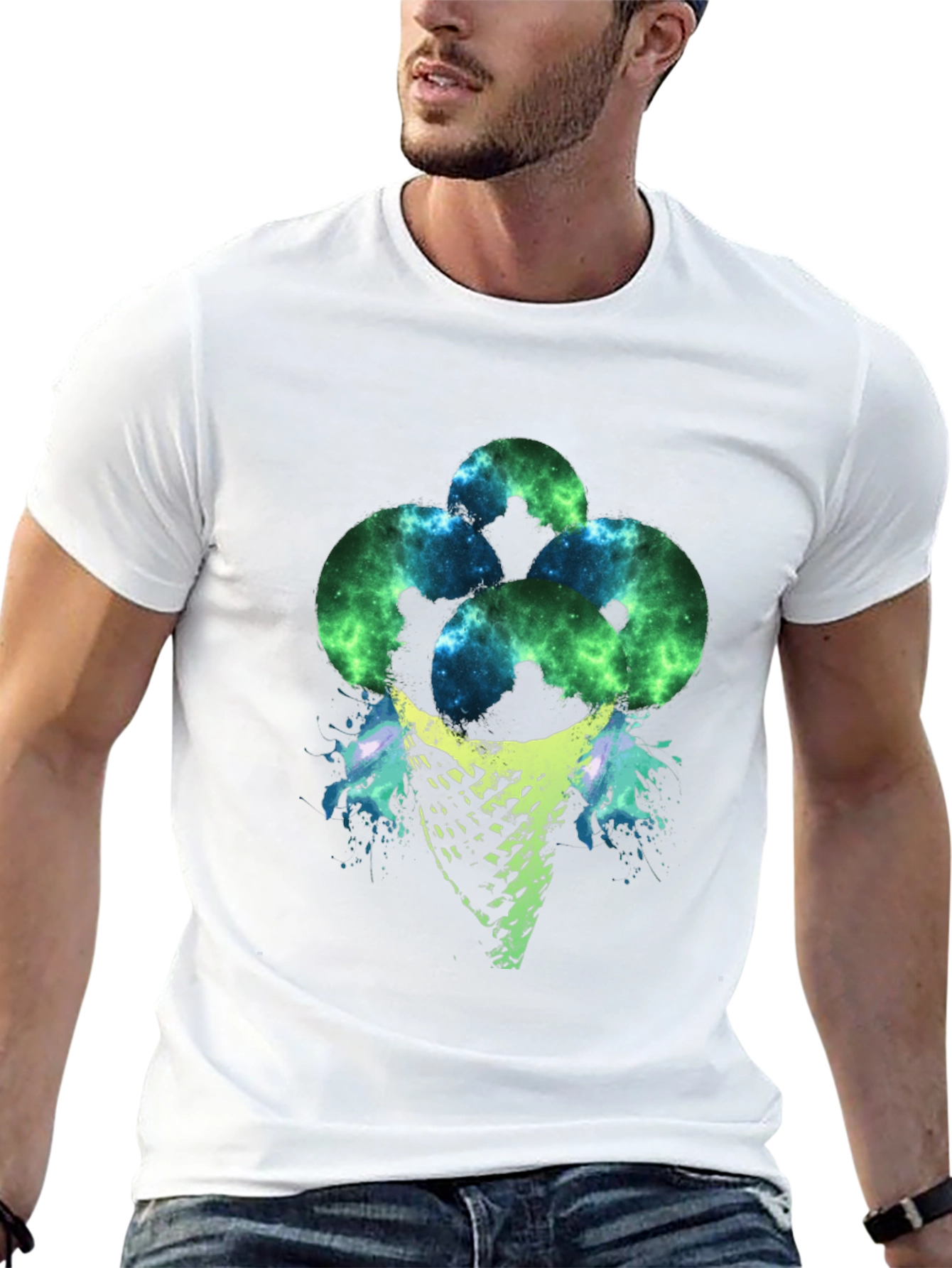 Cosmic Ice Cream Cone Graphic T-Shirt