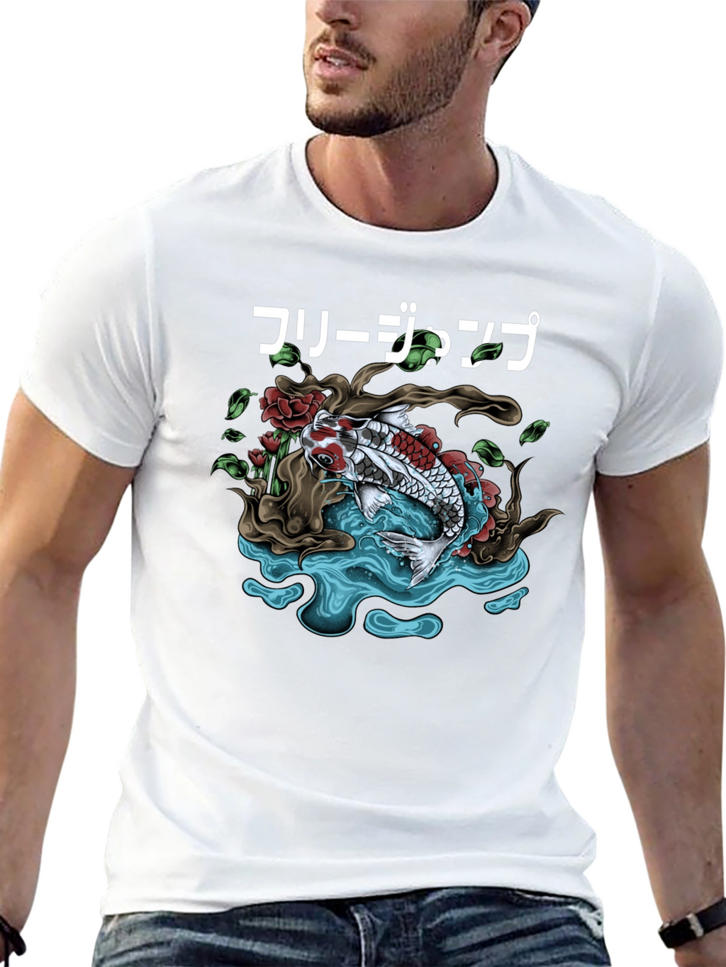 Koi Fish Graphic Tee - Japanese Art Shirt