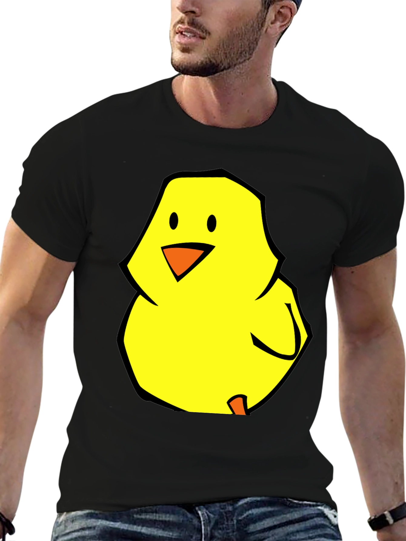 Cute Chick Graphic Tee - Soft Black Cotton
