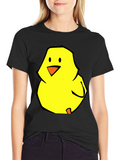 Cute Chick Graphic Tee - Soft Black Cotton