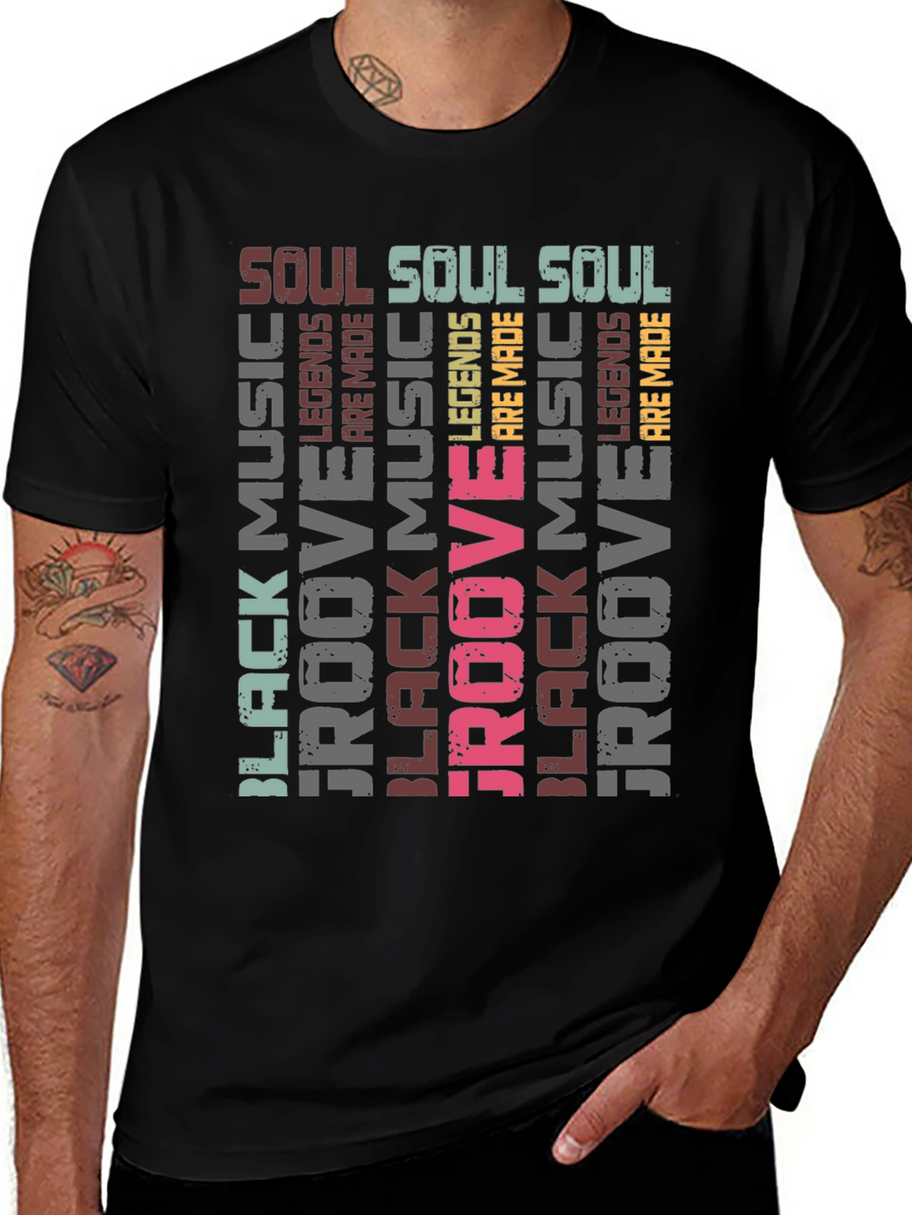 Black Music Groove Legends Mens T-Shirt