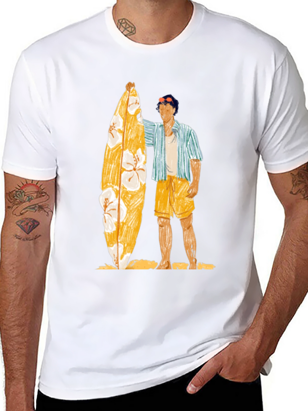 Surfer Graphic Tee - Casual Black T-Shirt