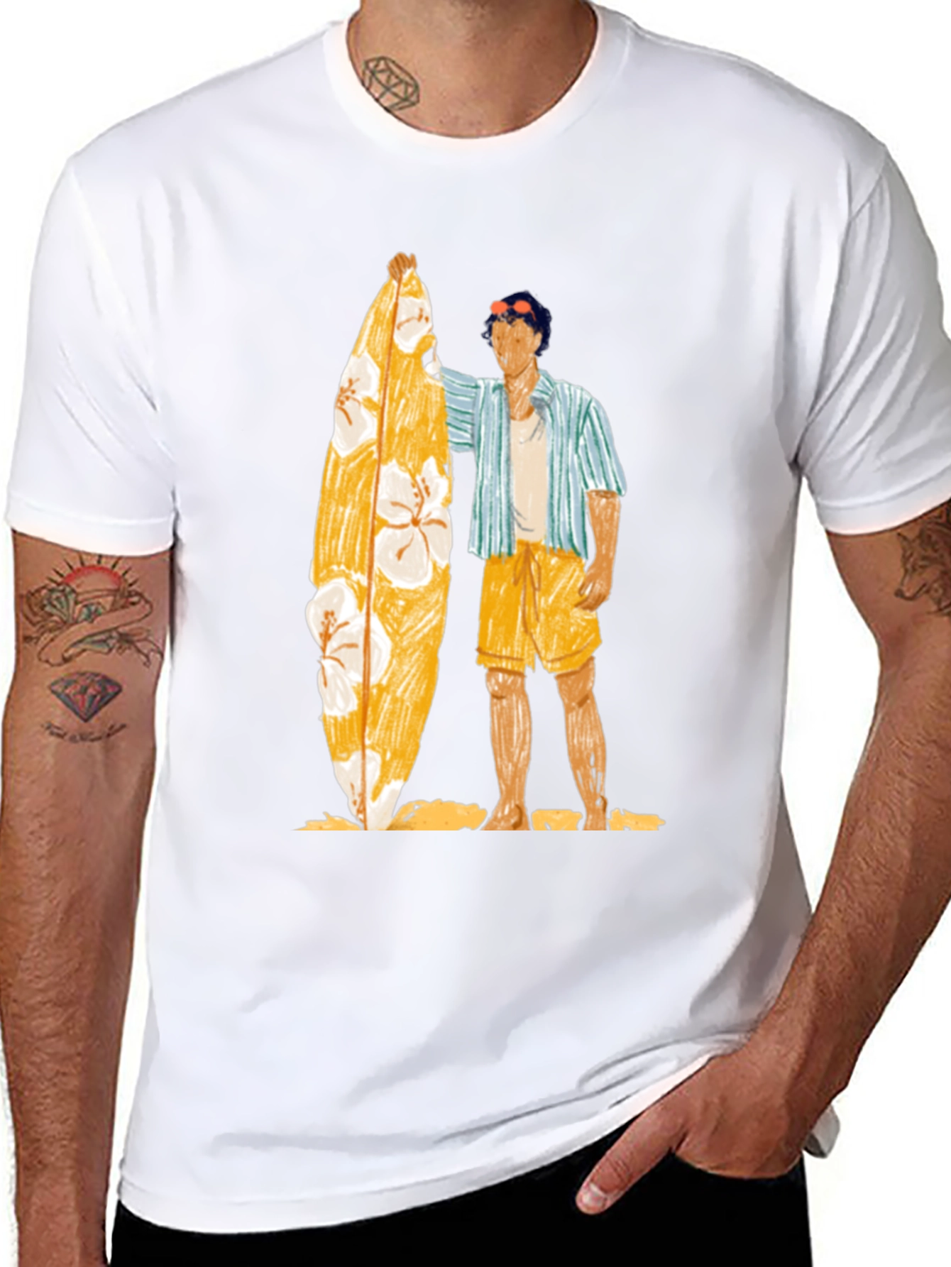 Surfer Graphic Tee - Casual Black T-Shirt