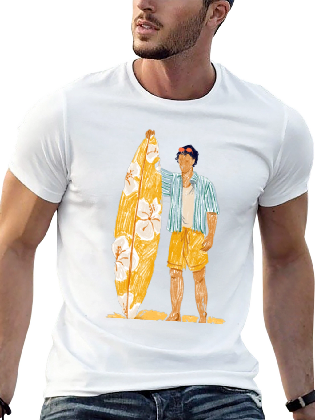 Surfer Graphic Tee - Casual Black T-Shirt