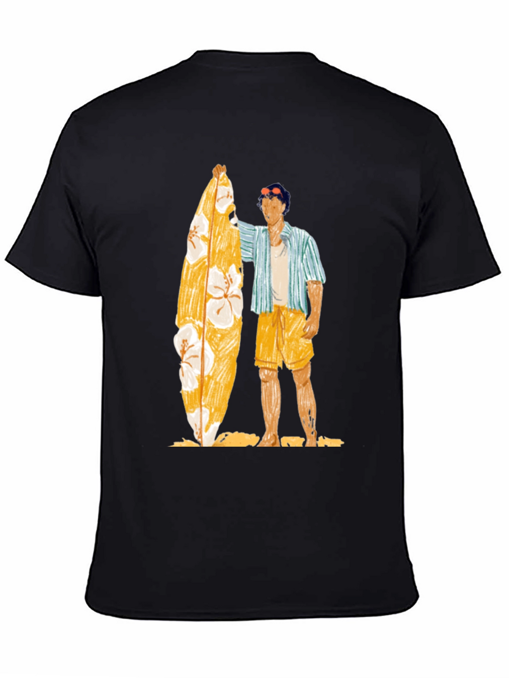 Surfer Graphic Tee - Casual Black T-Shirt
