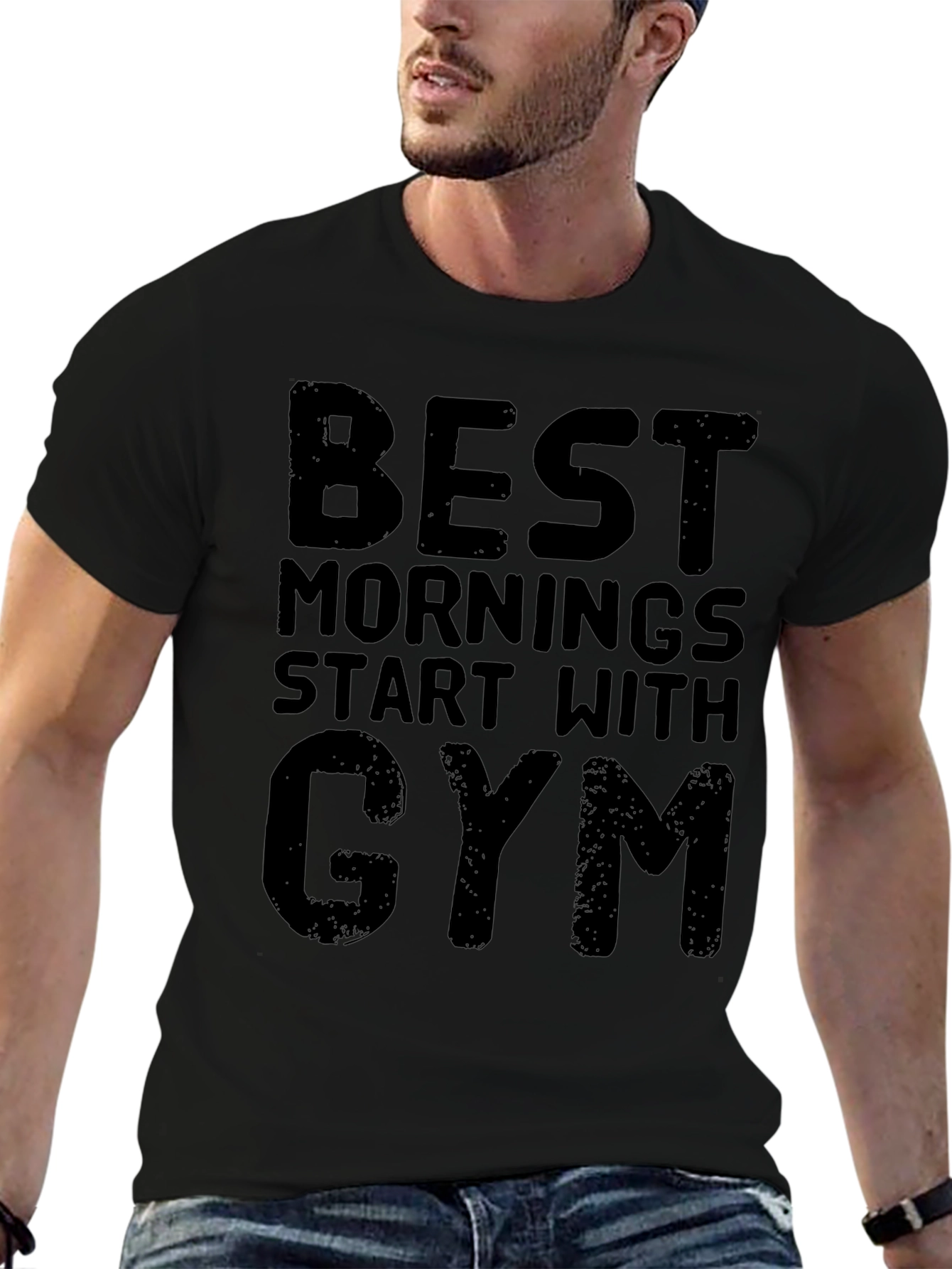 Gym Motivation T-Shirt: Best Mornings Start With Gym