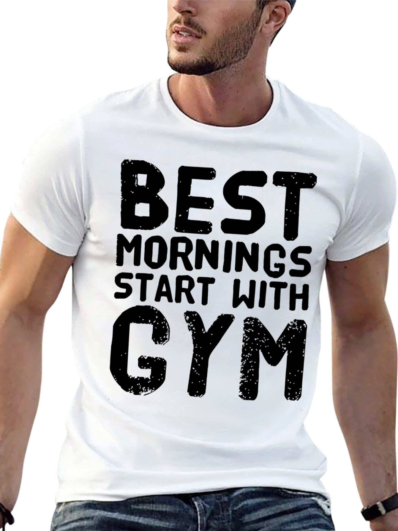 Gym Motivation T-Shirt: Best Mornings Start With Gym