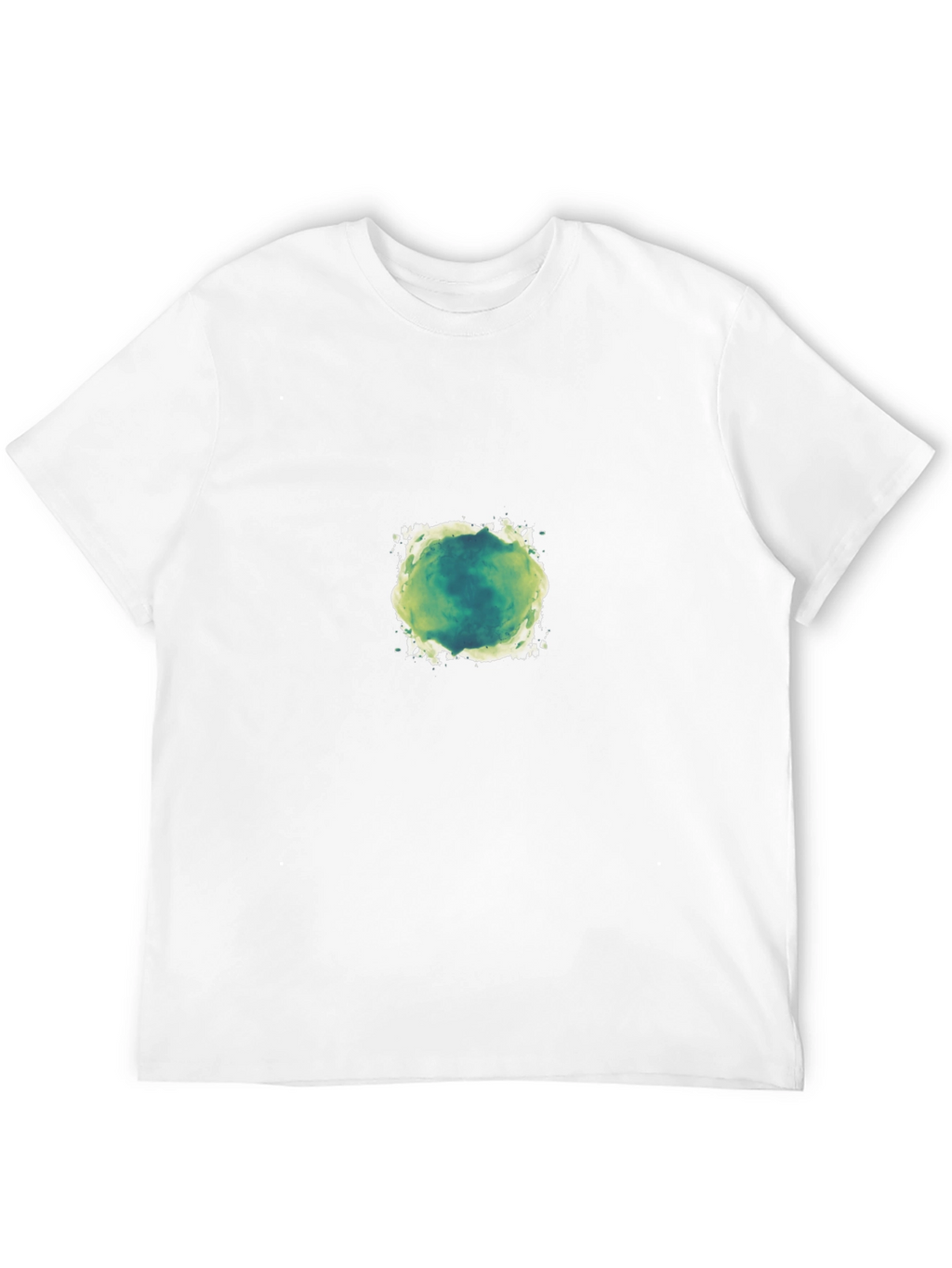 Mens Black T-Shirt with Green Abstract Design