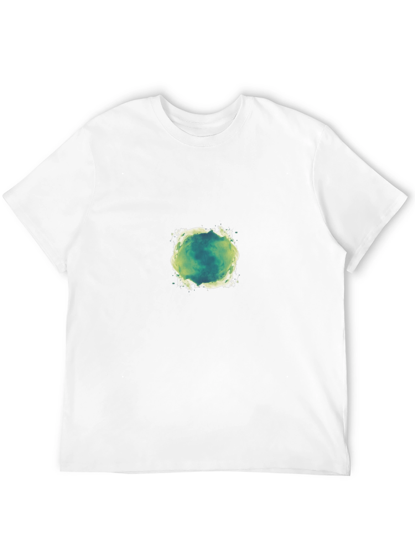Mens Black T-Shirt with Green Abstract Design