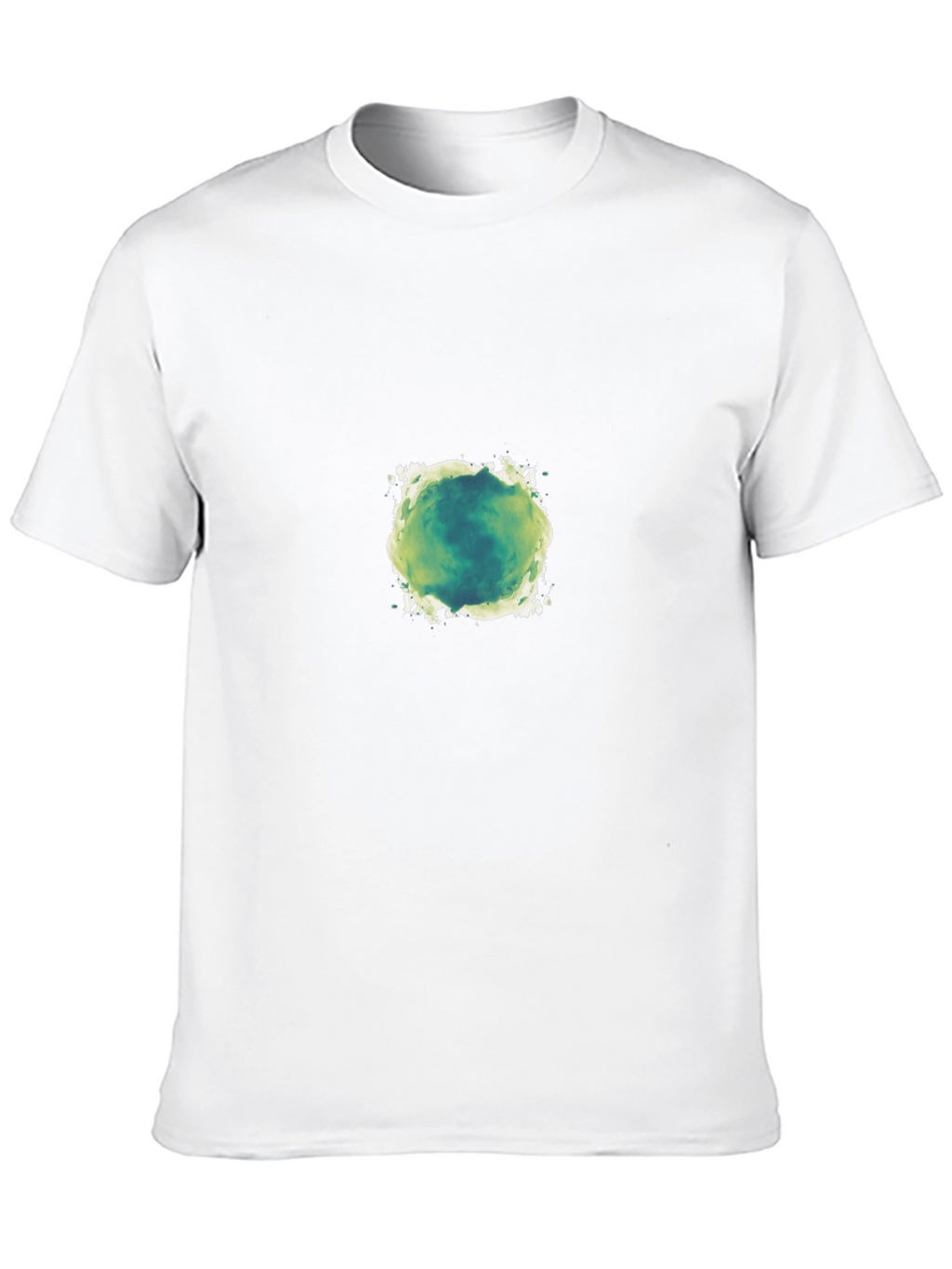 Mens Black T-Shirt with Green Abstract Design
