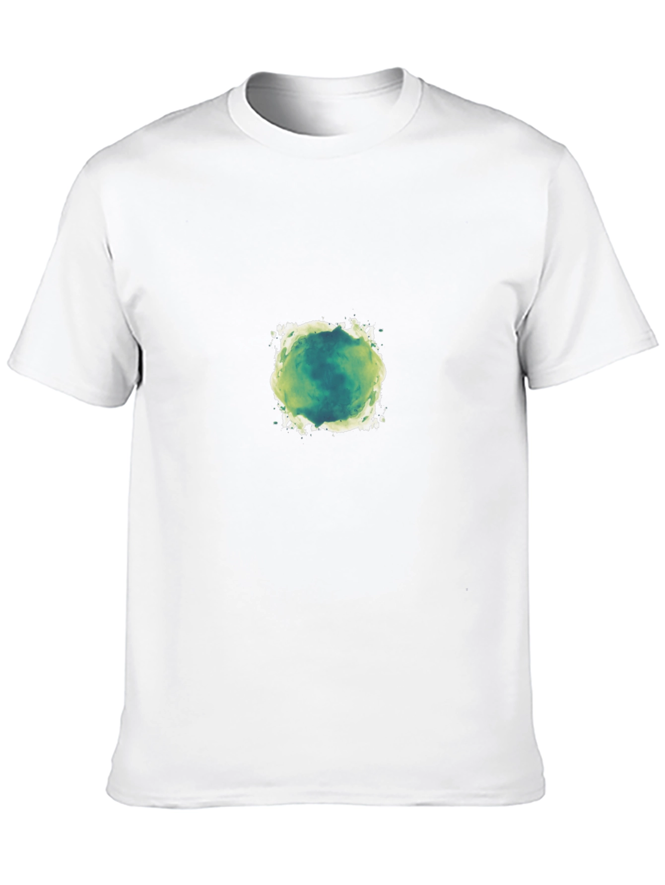 Mens Black T-Shirt with Green Abstract Design