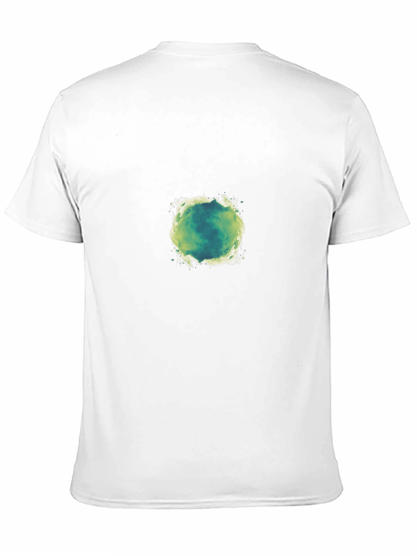 Mens Black T-Shirt with Green Abstract Design