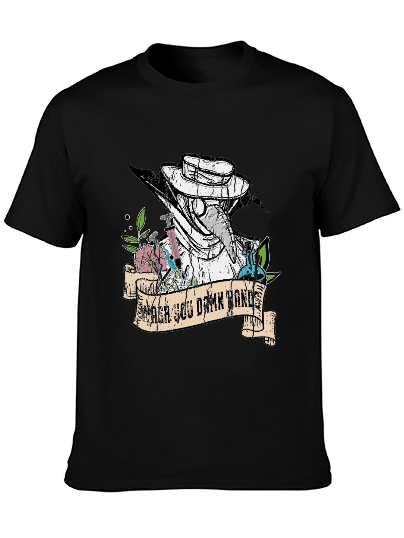 Wash You Damn Hands T-Shirt Plague Doctor