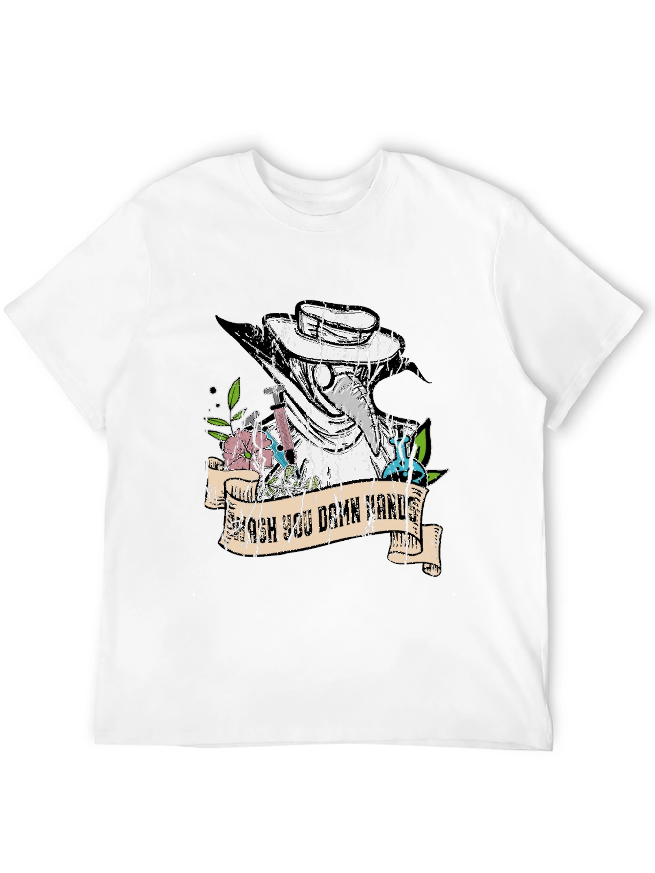 Wash You Damn Hands T-Shirt Plague Doctor