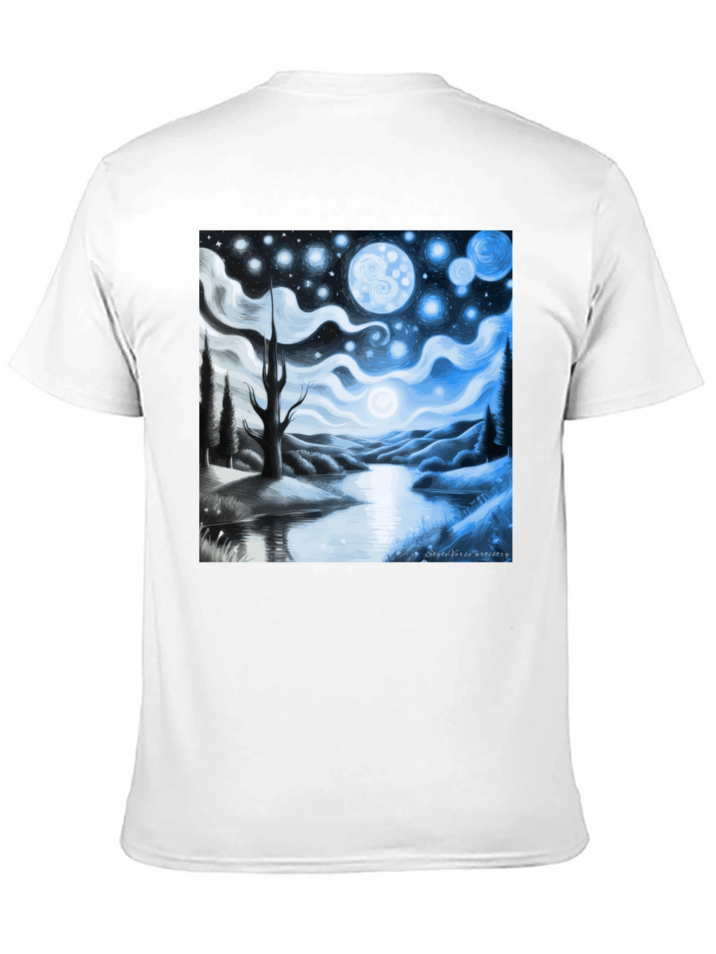 Starry Night Landscape Graphic Tee
