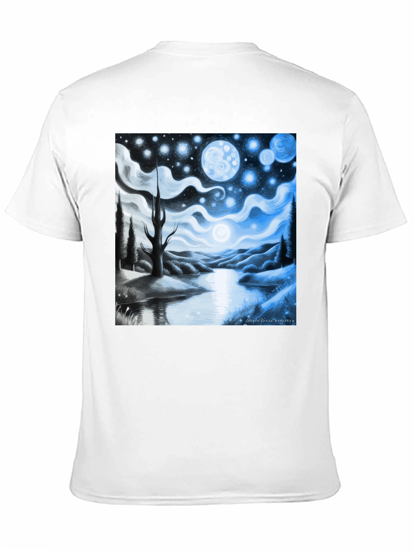Starry Night Landscape Graphic Tee