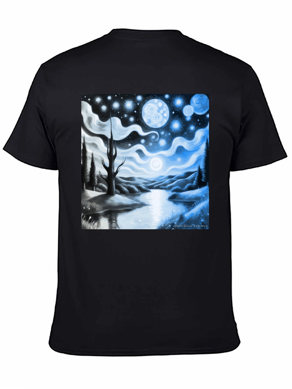 Starry Night Landscape Graphic Tee
