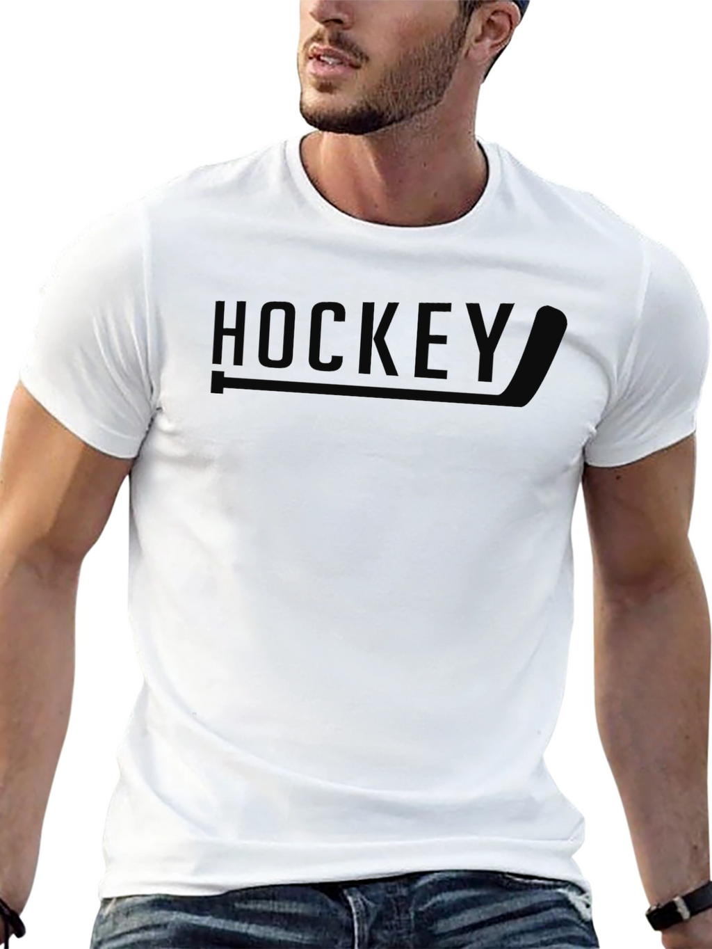 Black Hockey Graphic Tee - Stylish Sportswear